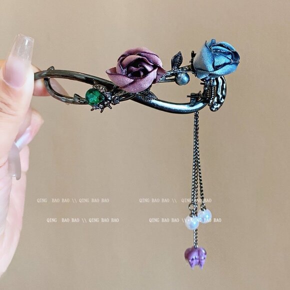 High-end ancient style hairpin back of the head clip head ornament - Picture 5 of 6